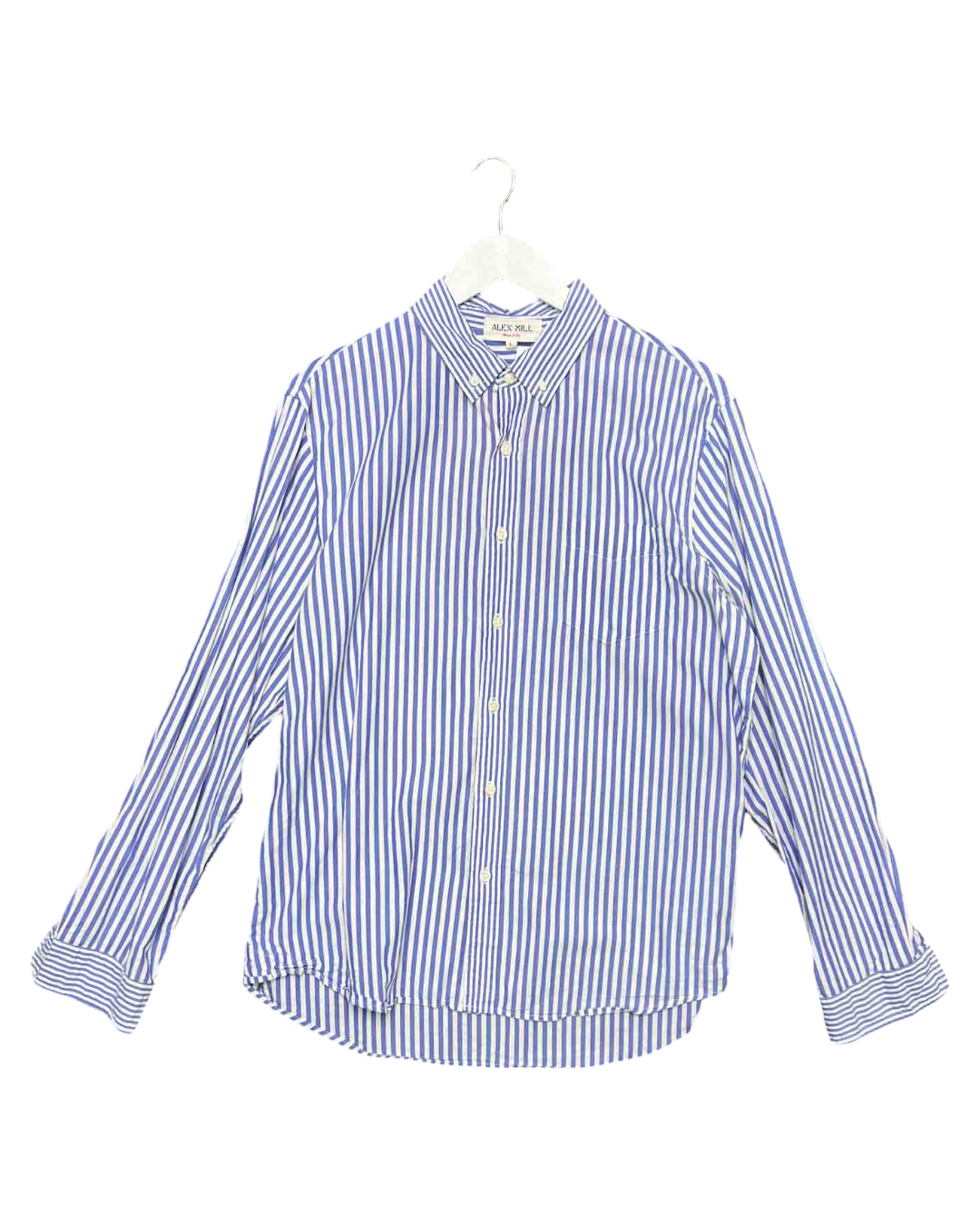 Size L | Alex Mill White and Blue Striped Shirt