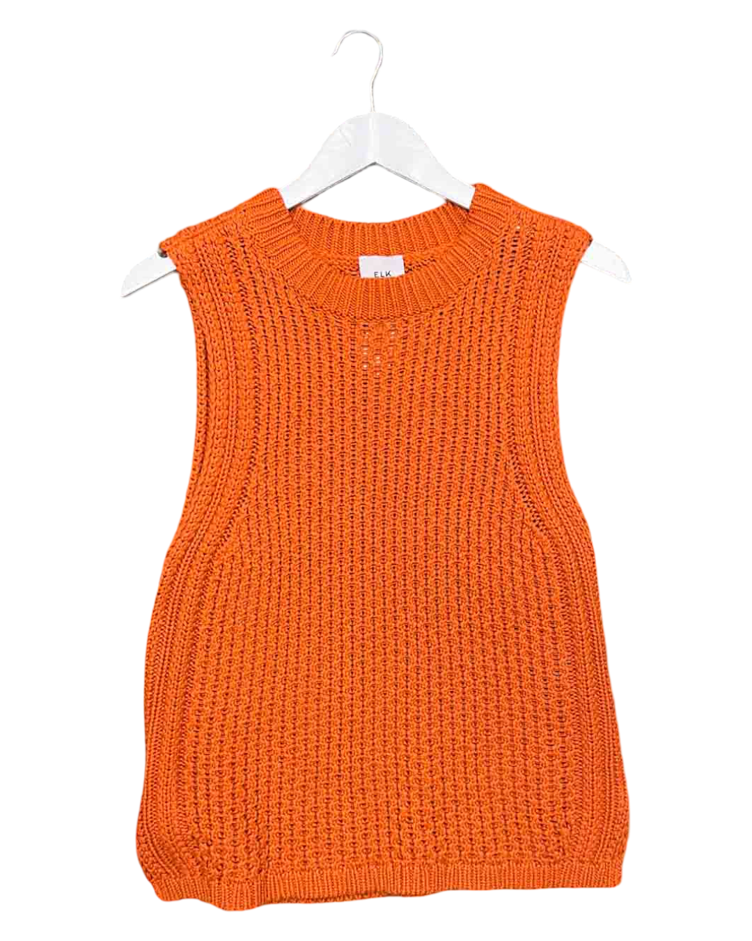 Size M | Elk Orange Wool/ Organic Cotton Knit Vest