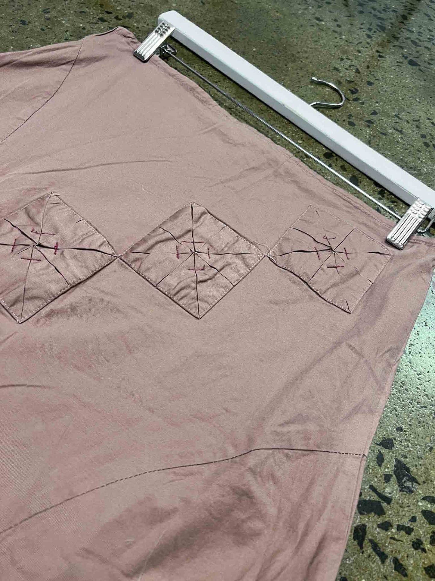 Size M | L33 Dusty Rose Raw-Edge Handkerchief Skirt