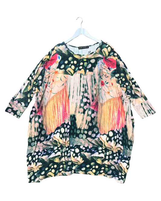 Size L | Tiffany Treloar Abstract Floral Cotton Mini Dress