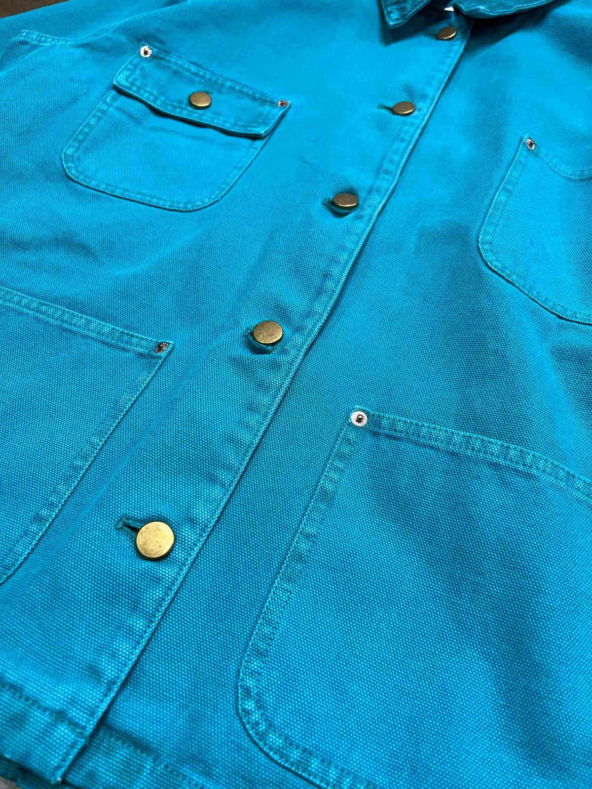 Size M/L | Ruan Teal Cotton Canvas Chore Jacket