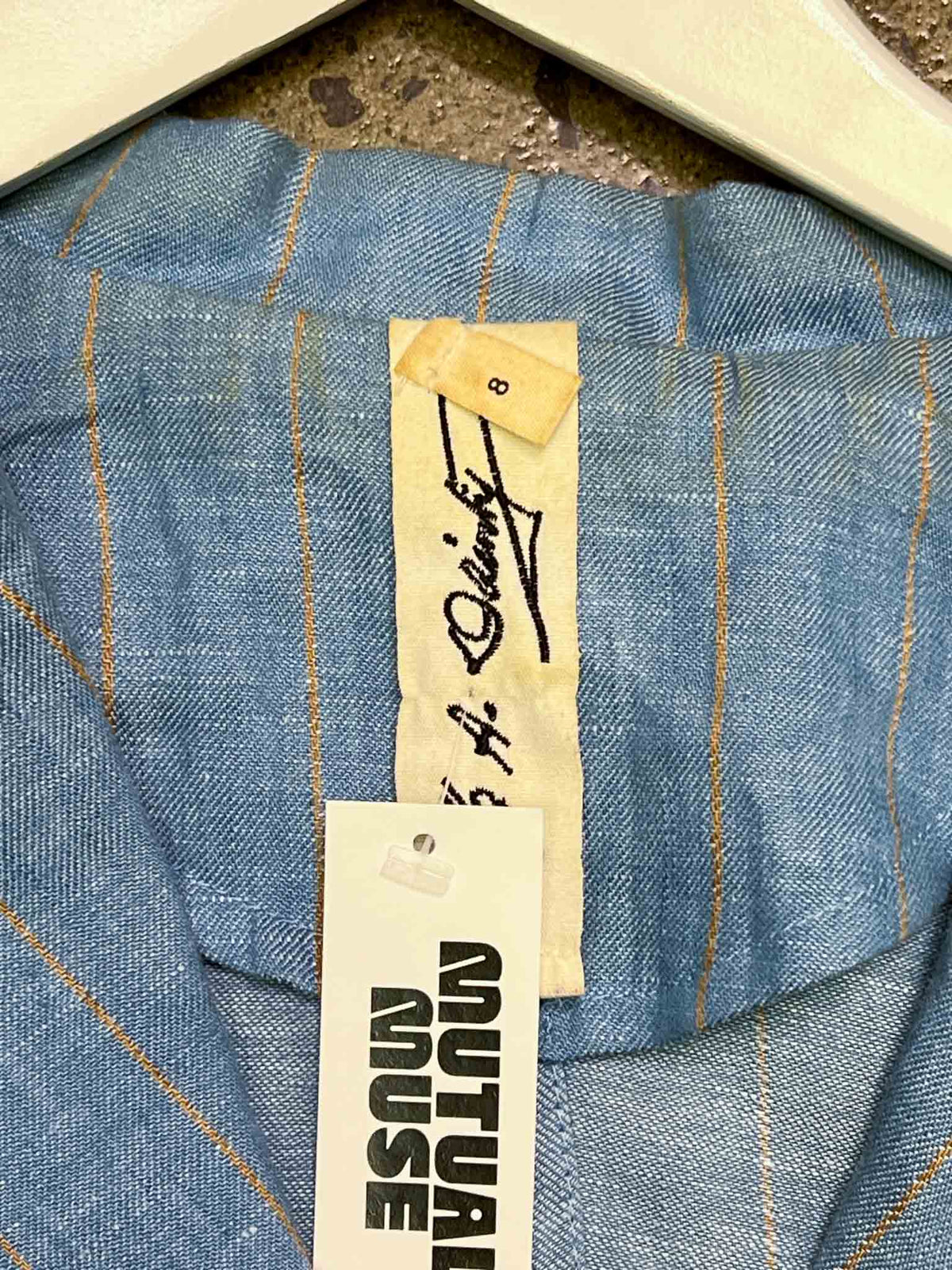 Size 8 | M.A Dainty Baby Blue Pinstripe Linen Casual Blazer