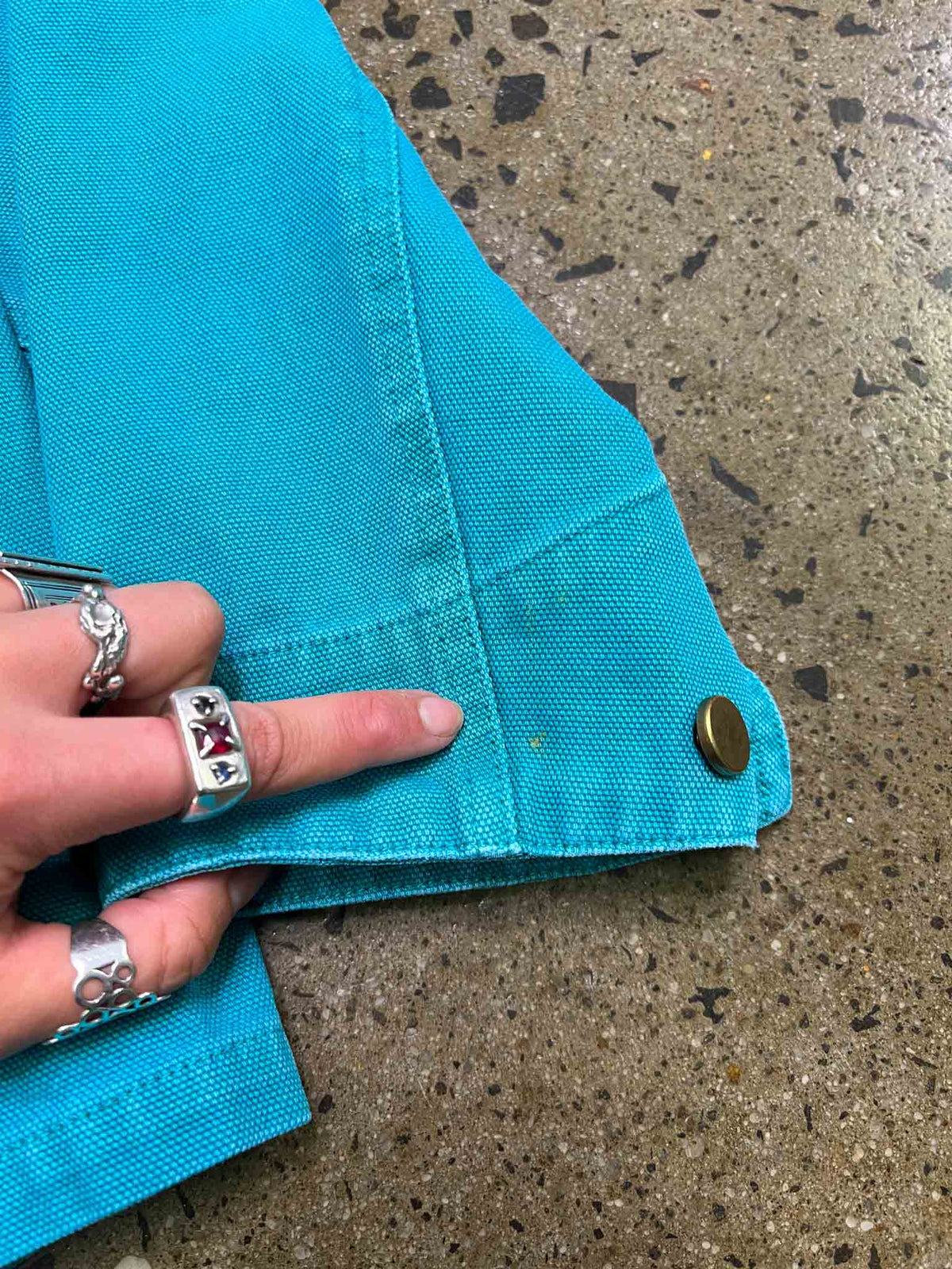 Size M/L | Ruan Teal Cotton Canvas Chore Jacket