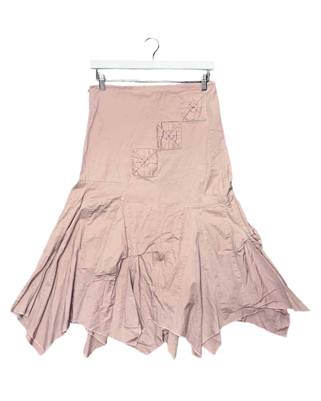 Size M | L33 Dusty Rose Raw-Edge Handkerchief Skirt