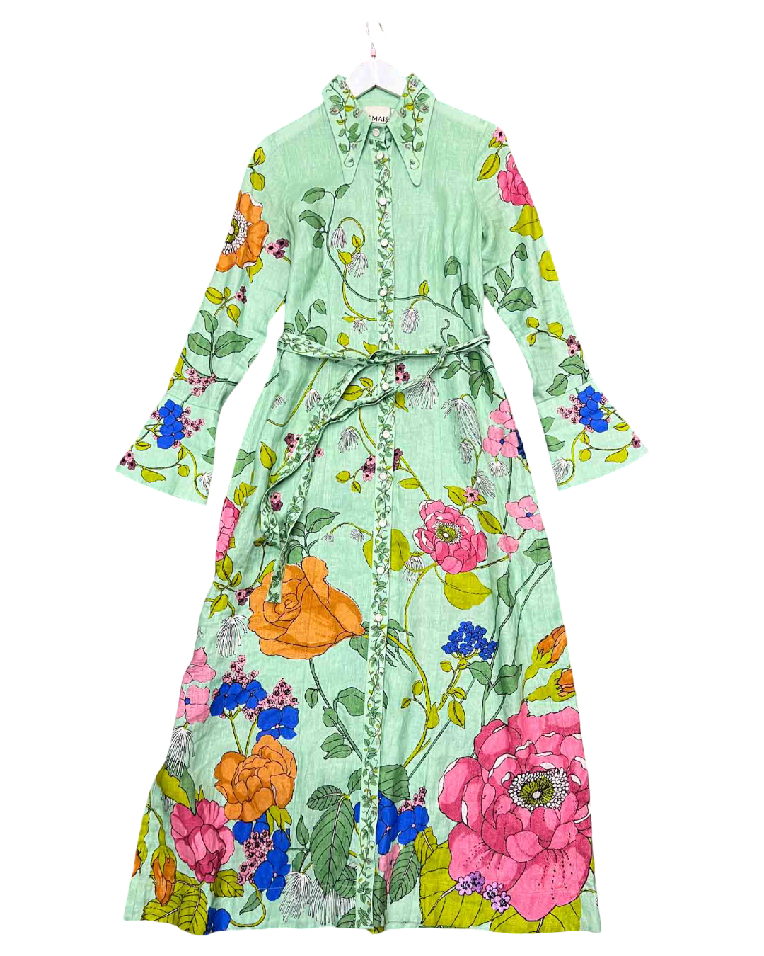 Size 12 | Alémais Floral Maxi Shirt Dress