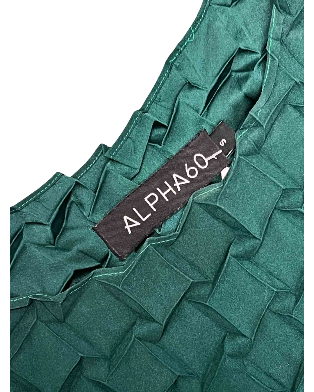 Size S | Alpha60 Green Pleated Dress