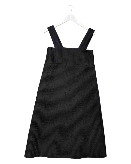 Size XL | Alpha60 Black Quilted Pinafore Shift Dress