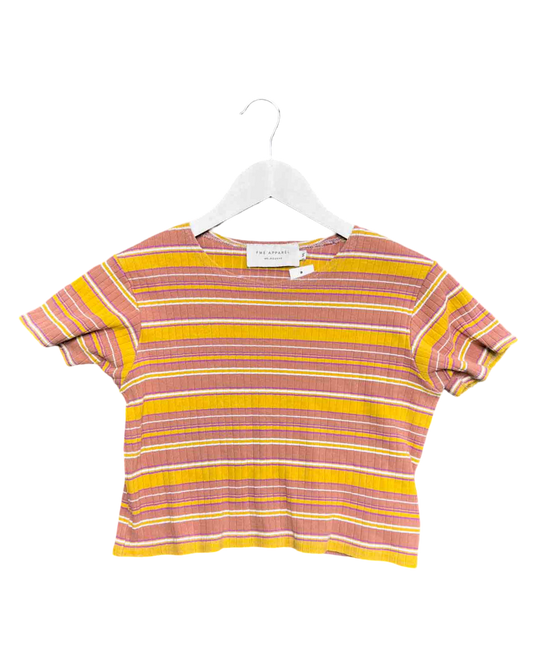 Size M | FME Apparel Striped Cotten Cropped T-shirt