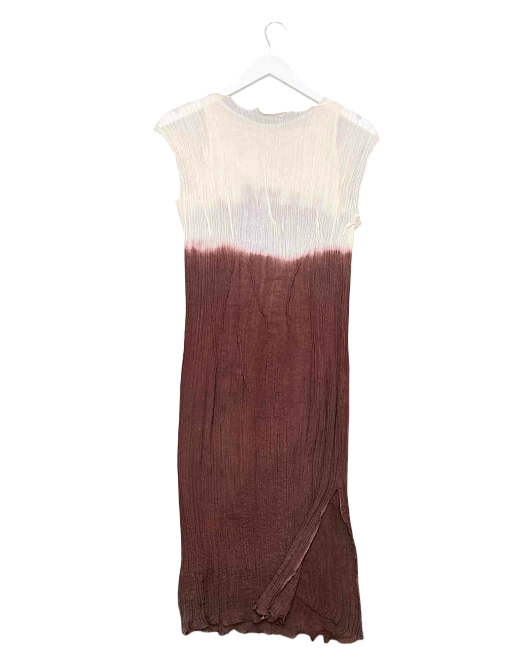 Size XS/S | Handmade Cream/Brown Ombre Midi Dress