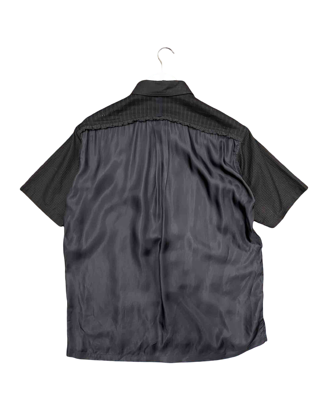Size XS | Lee Mathews Black Cotton and Silk Frill Shirt