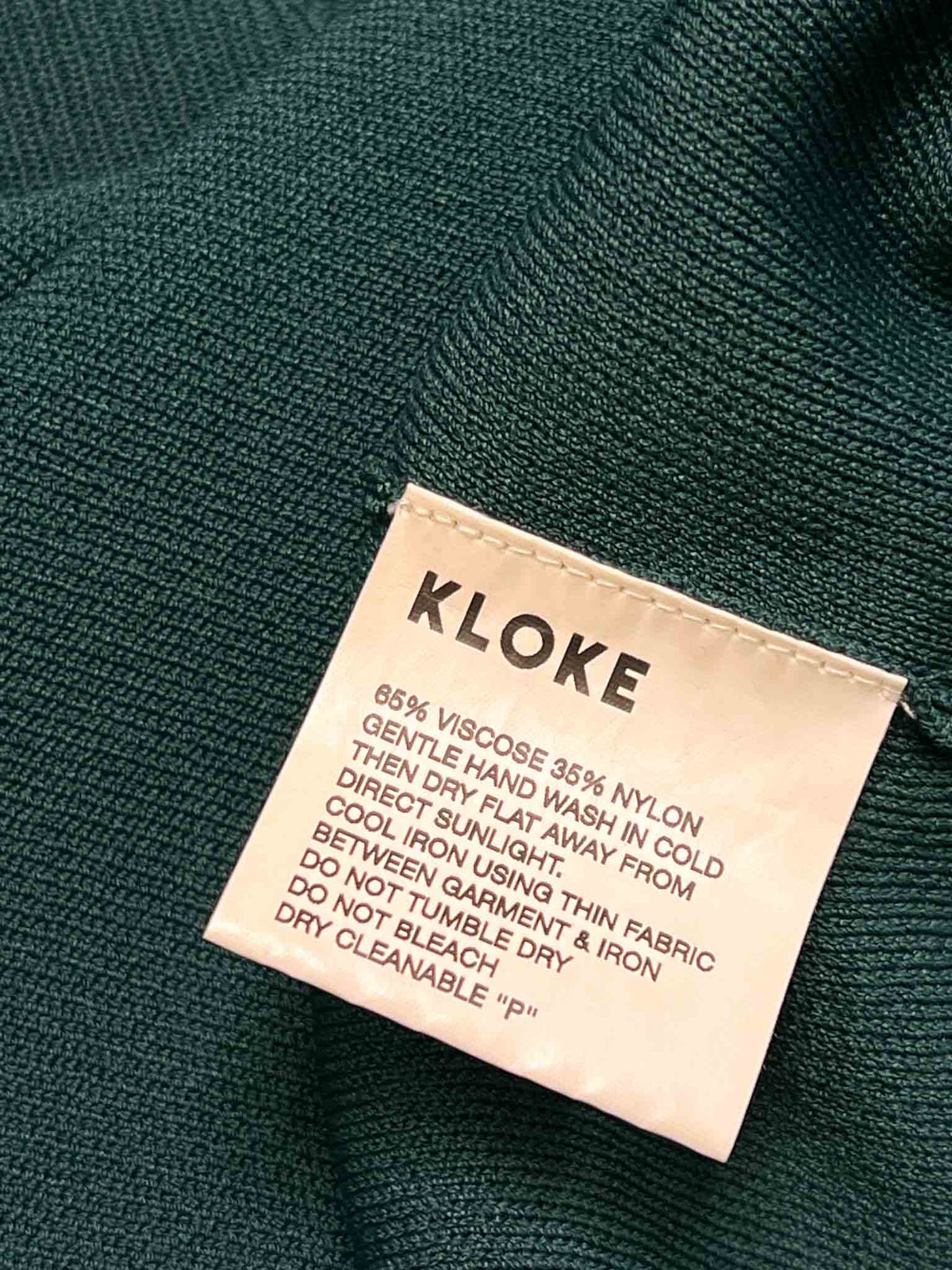 Size L | Kloke Green Ribbed Long-Sleeve Top