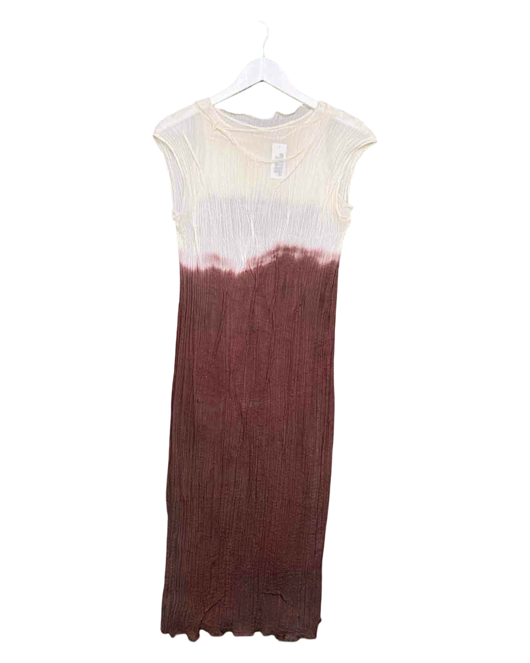 Size XS/S | Handmade Cream/Brown Ombre Midi Dress
