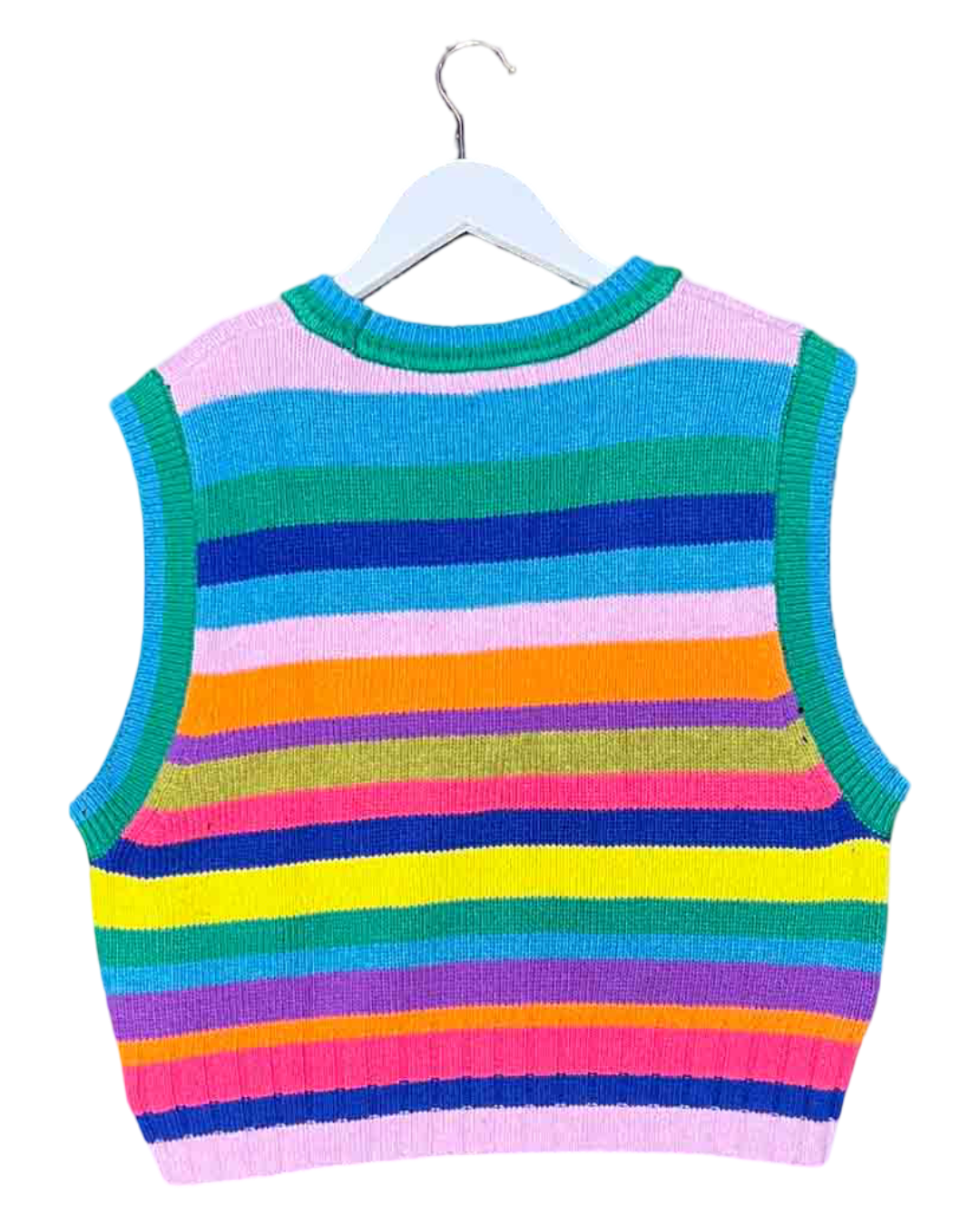 Size 10 | Gorman Candy Stripy Merino Wool Knit Vest