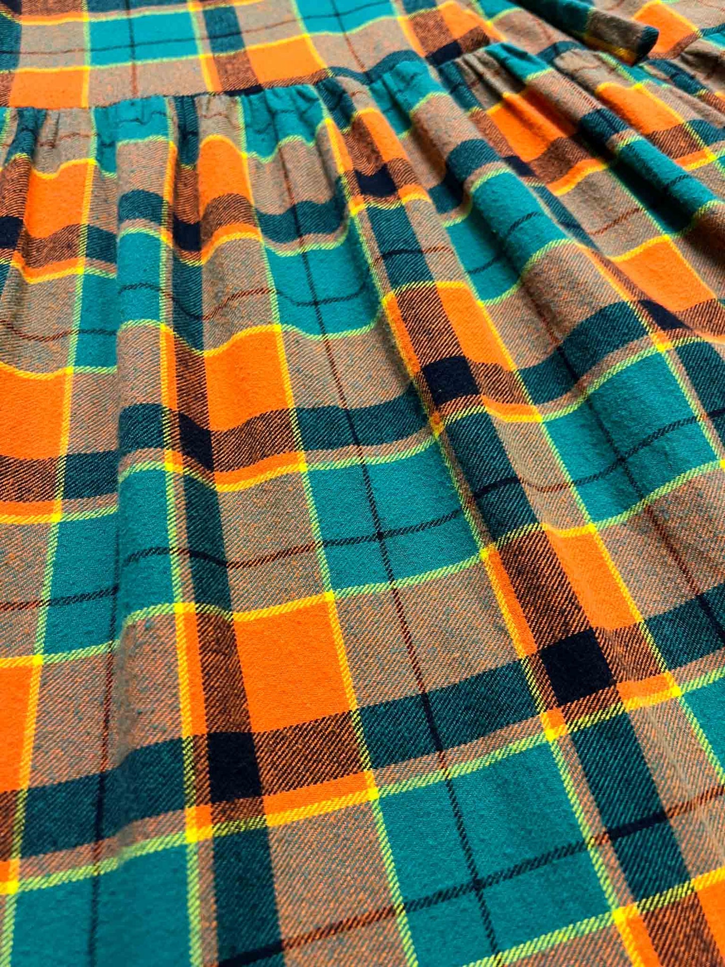 Side 8 | Obus Green/Orange Tartan Midi Dress