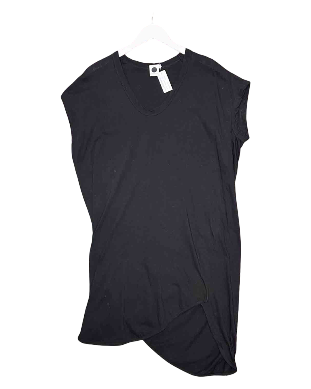 Size M | Bassike Black Organic Cotton Midi T-Shirt Dress
