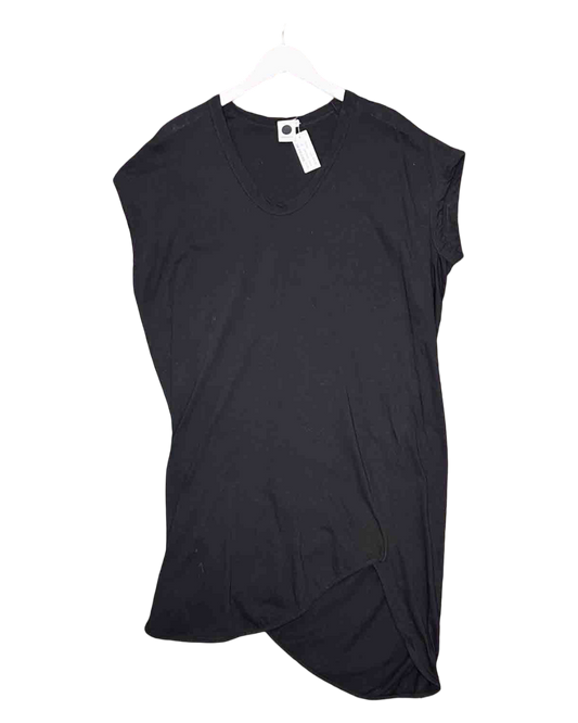 Size M | Bassike Black Organic Cotton Midi T-Shirt Dress