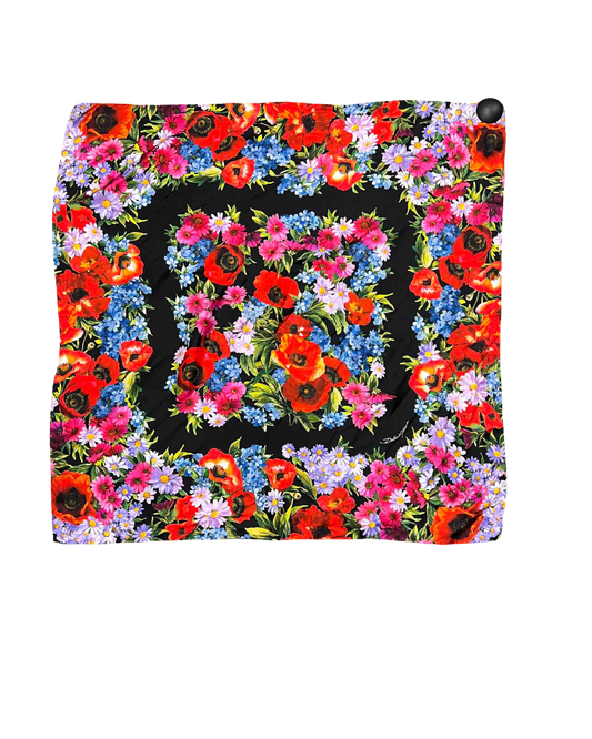 Dolce & Gabbana Multi Silk Floral Scarf