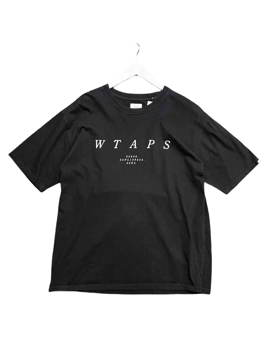 Size XXL | WTAPS Black Cotton Logo T-Shirt