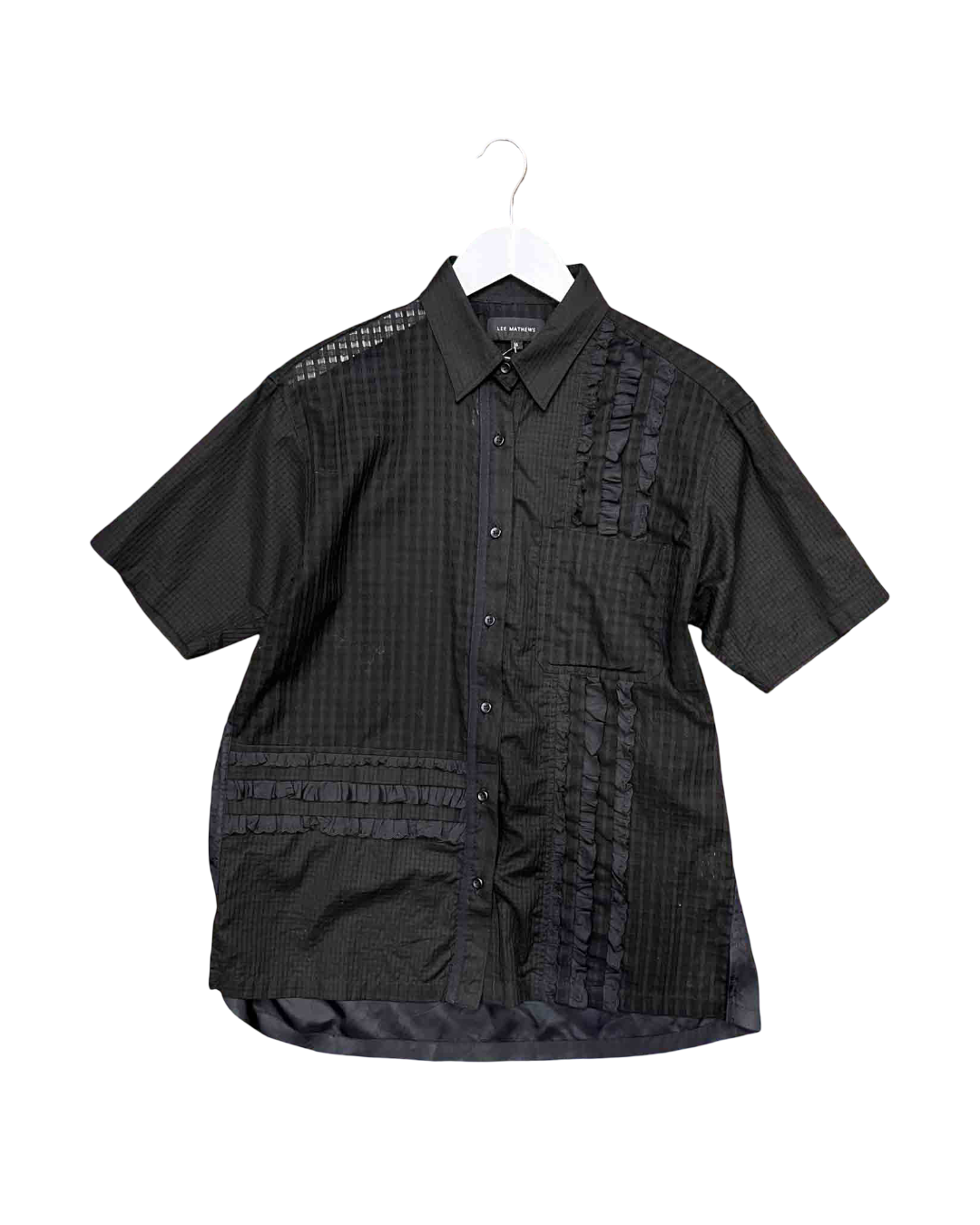 Size XS | Lee Mathews Black Cotton and Silk Frill Shirt
