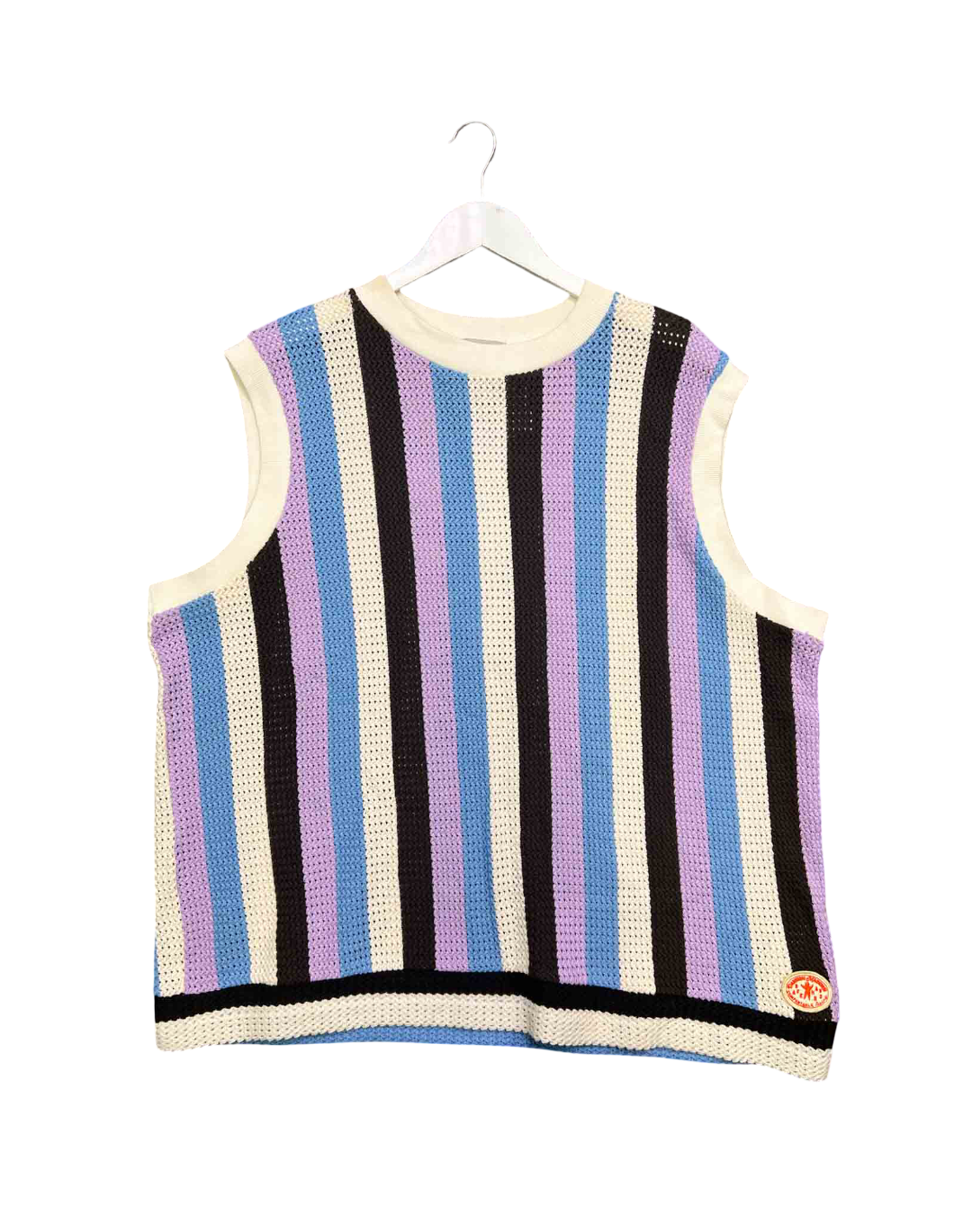 Size XL | Damson Madder Cotton Crochet Style Vest