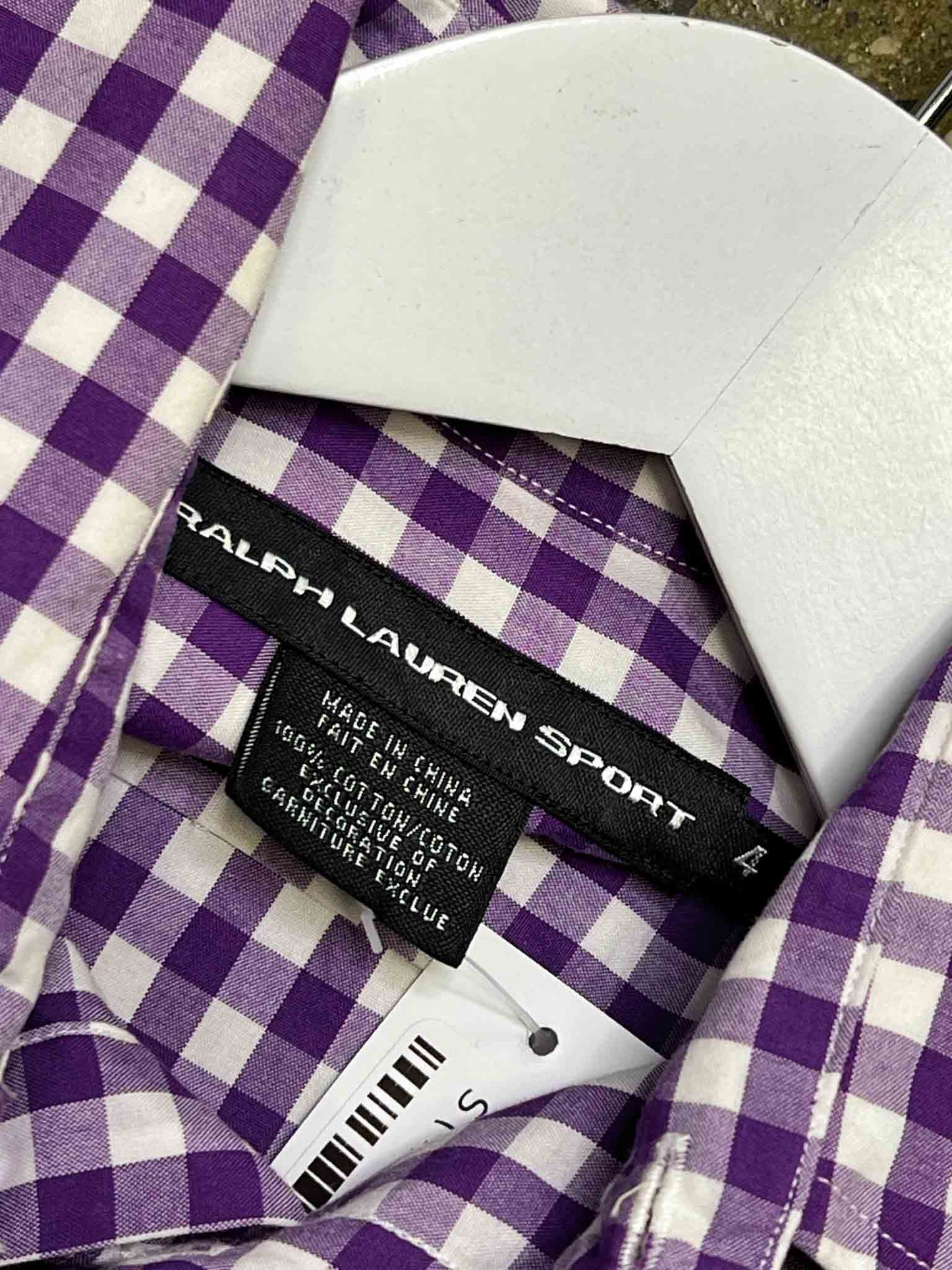 Size 4 (S) | Ralph Lauren Sport Purple Check Cotton Shirt