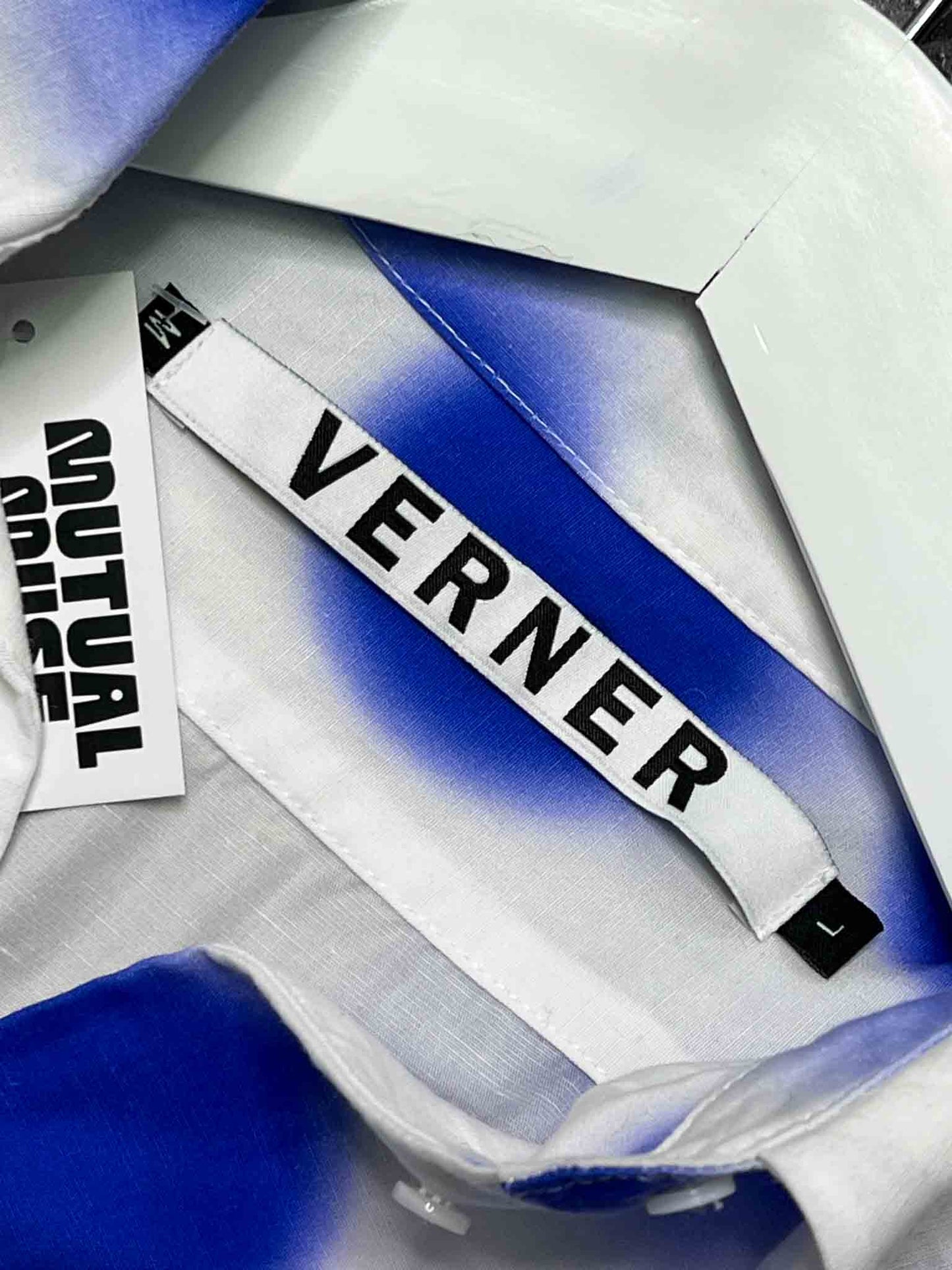 Size M/L | Verner White/Blue Spot Oversized Business Shirt