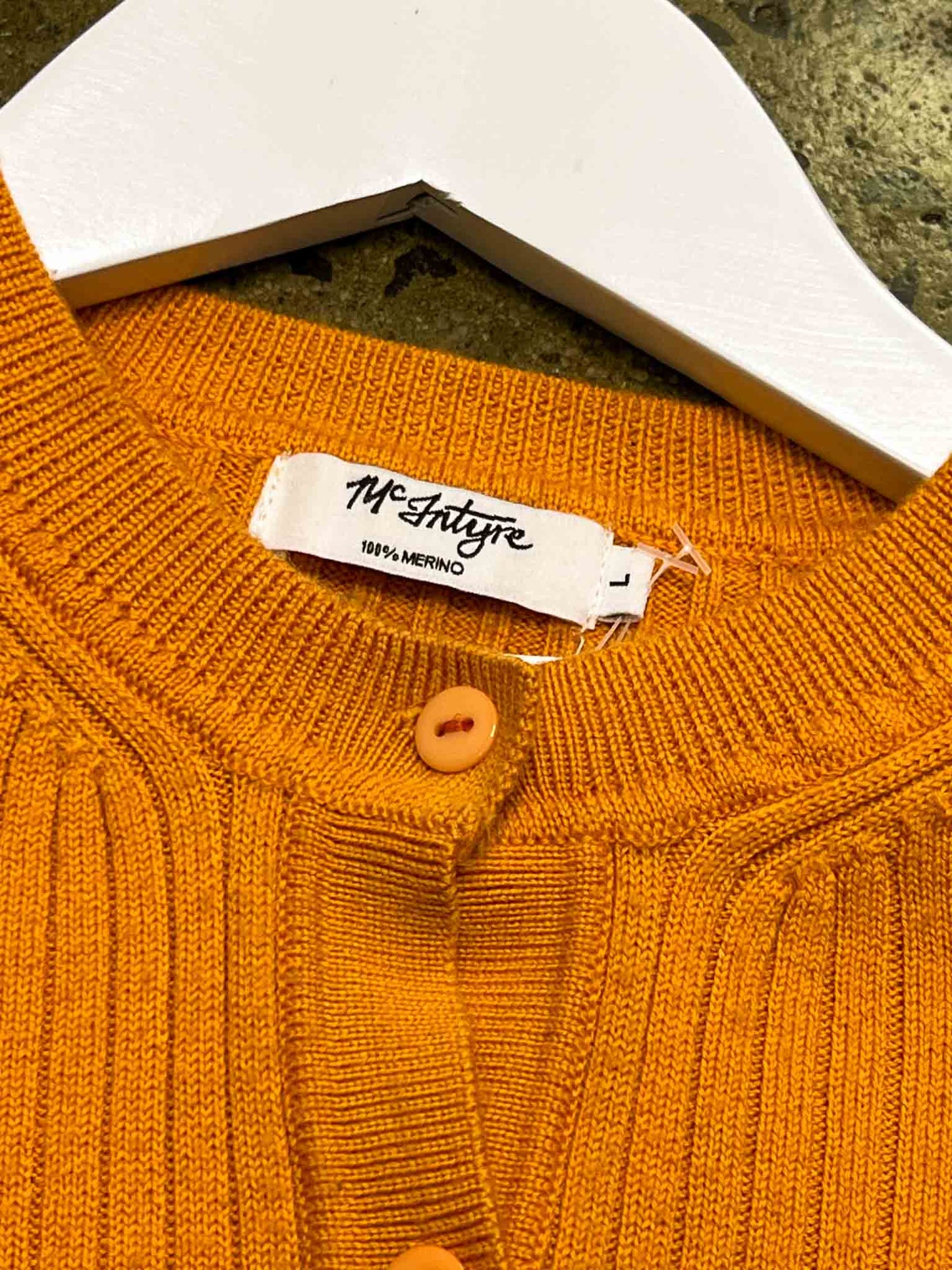 Size L | McIntyre Wool Cropped Yolk Cardigan