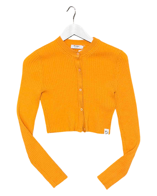 Size L | McIntyre Wool Cropped Yolk Cardigan