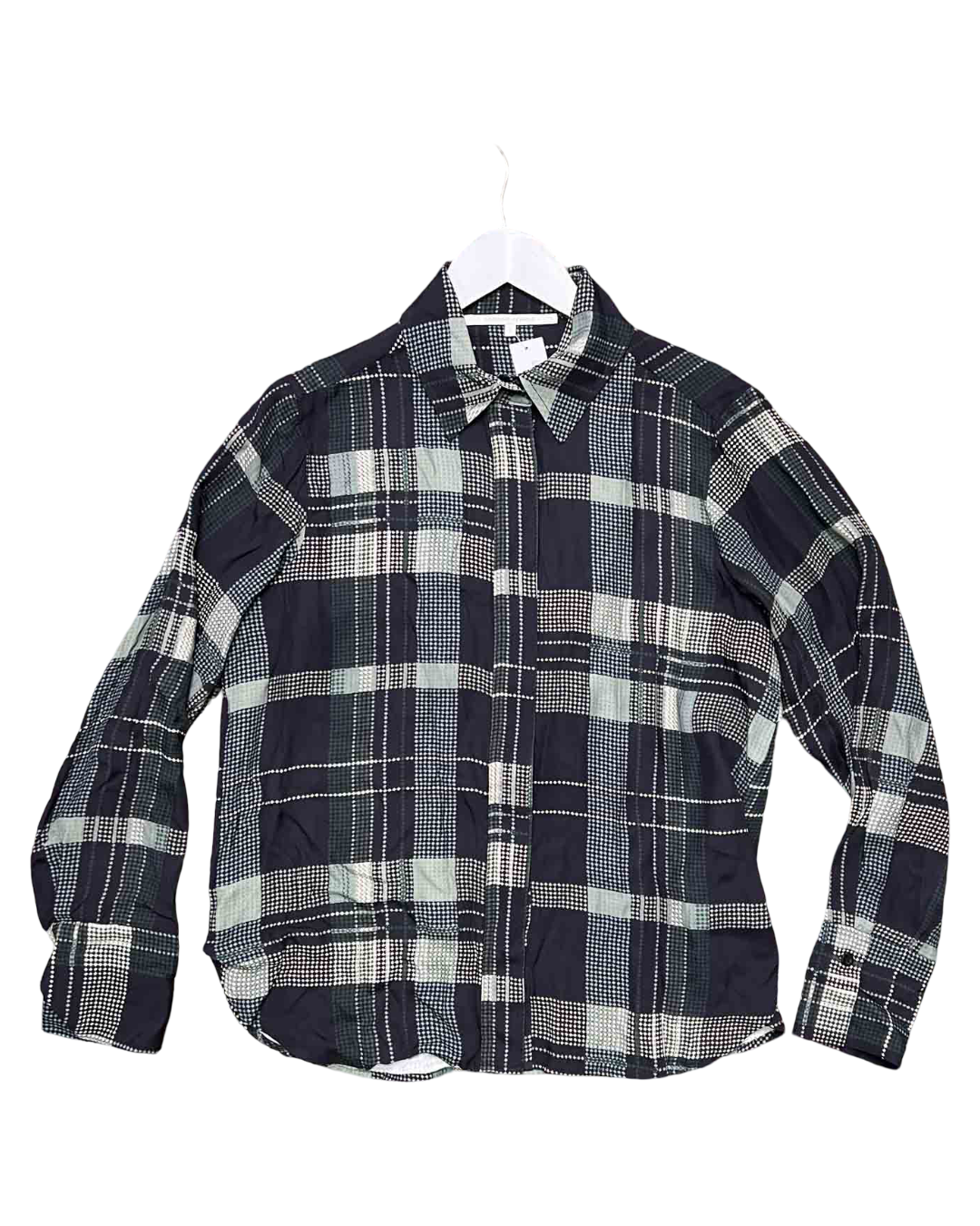 Size L | Second Female Flowy Dot Plaid Shirt