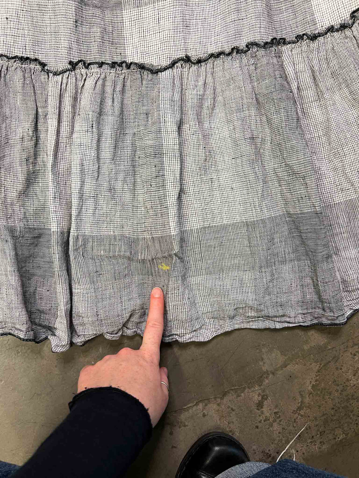 Size XL | Morrison Grey Check Linen Smock Dress