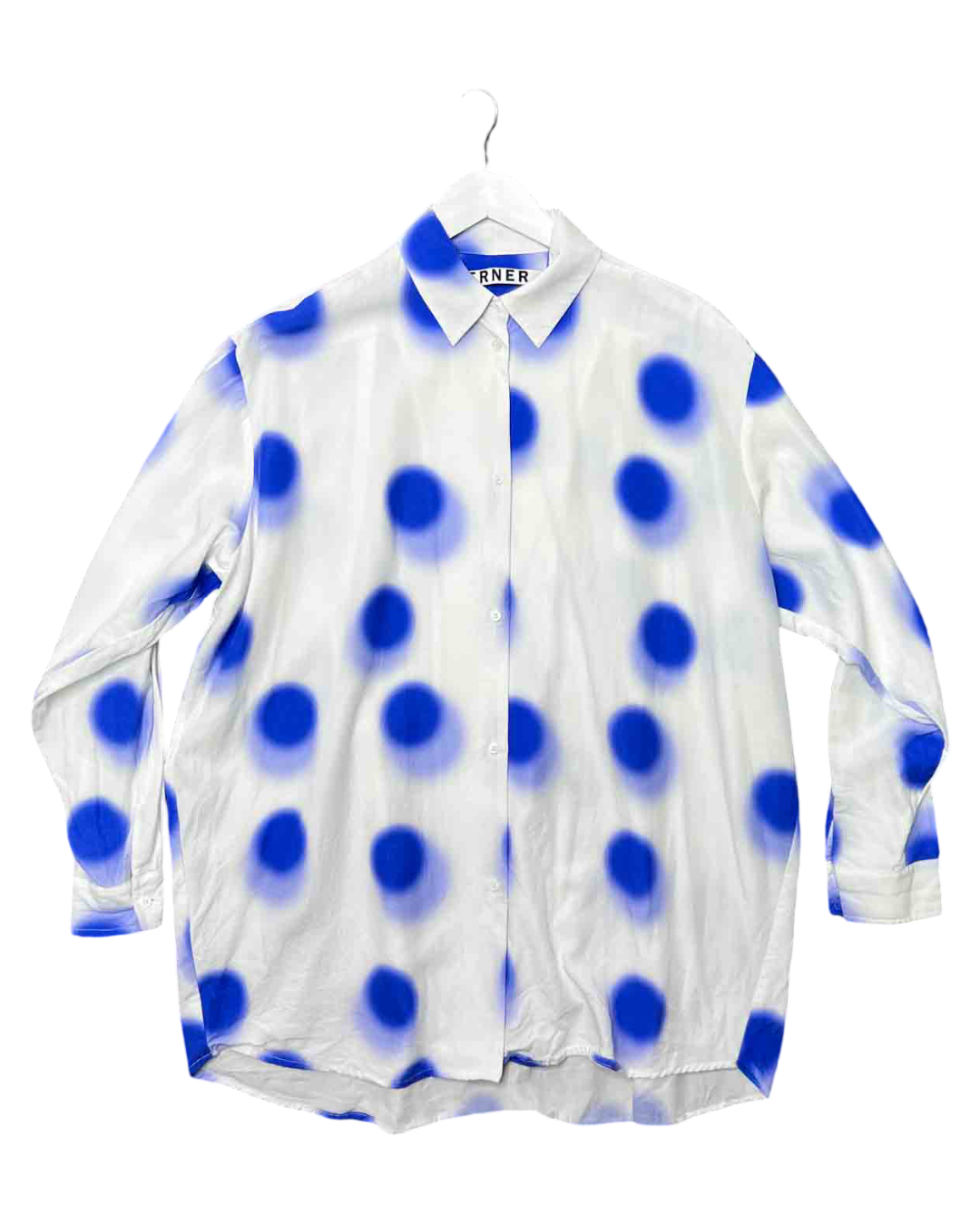 Size M/L | Verner White/Blue Spot Oversized Business Shirt