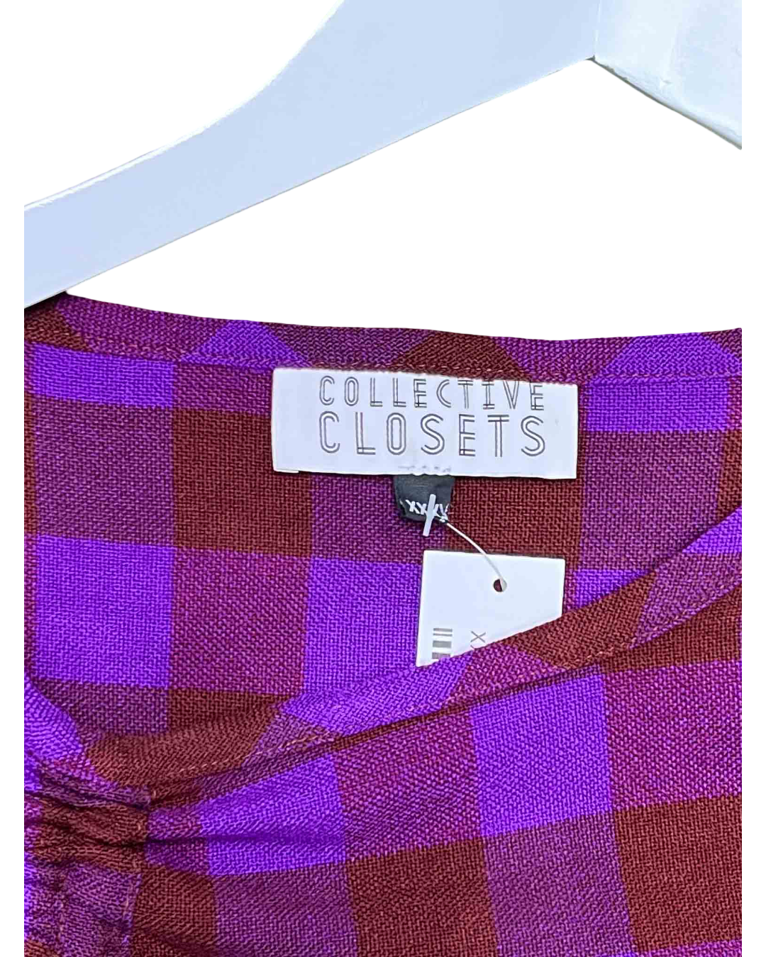 Size 3XL | Collective Closets Purple Gigngham Top