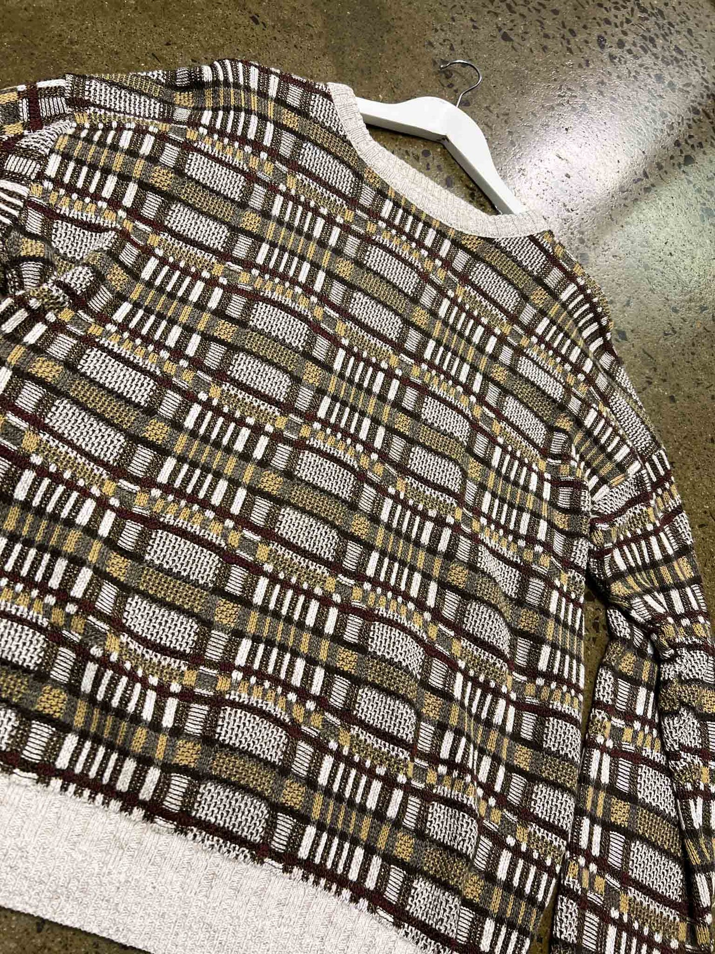 Size L | St John's Bay Cotton Blend Knitted Plaid Jumper