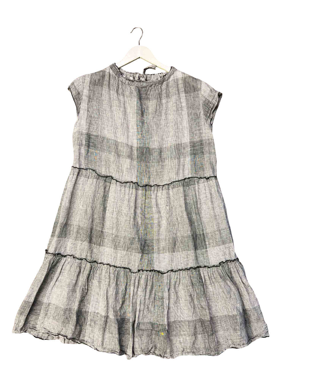 Size XL | Morrison Grey Check Linen Smock Dress
