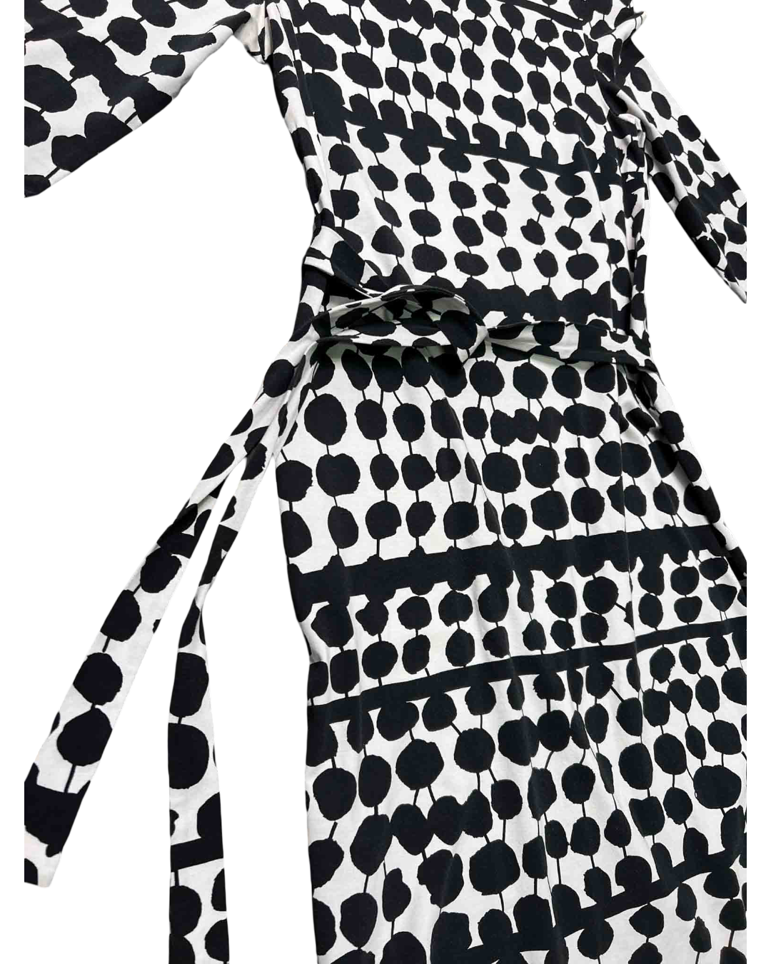 Size S | Marimekko Black/White Cotton Stretch Midi Dress