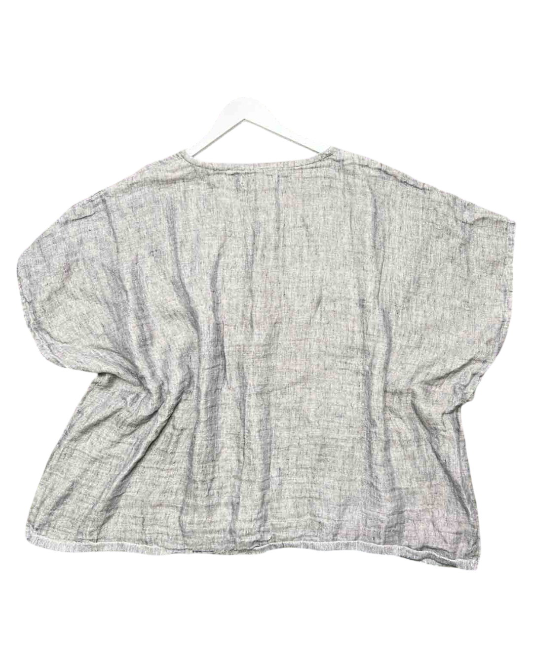 Size XL | Lena & Linen Grey Linen Boxy Top