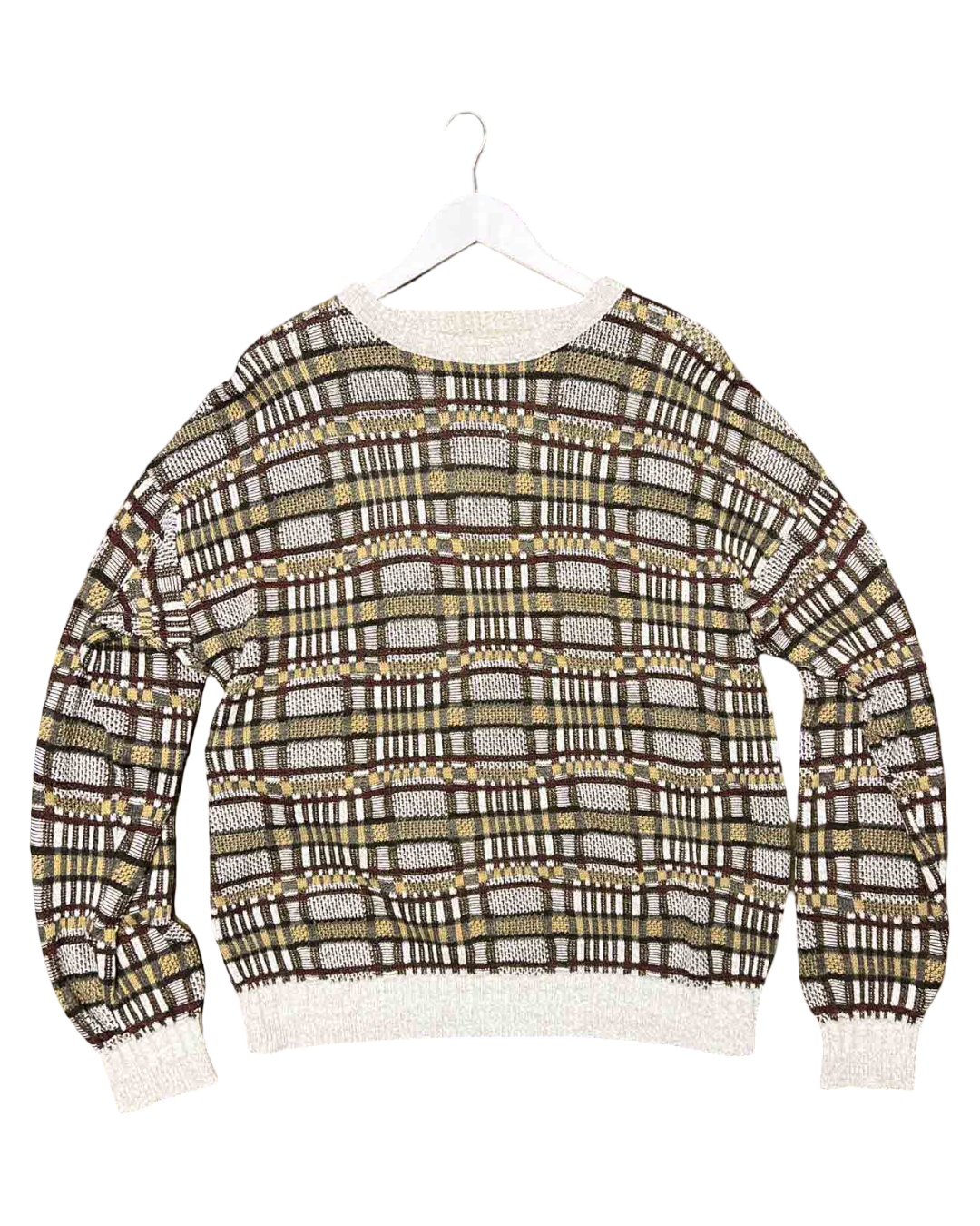 Size L | St John's Bay Cotton Blend Knitted Plaid Jumper