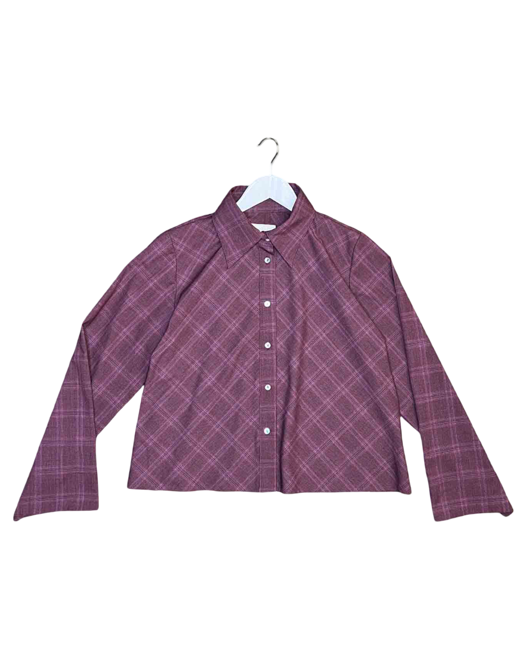 Size 14 (XL) | Kuwaii Burgundy Plaid Shirt