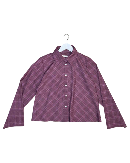 Size 14 (XL) | Kuwaii Burgundy Plaid Shirt