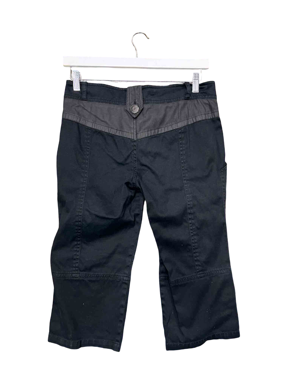 Size M | IKKS Black City Gothic Cargo Capris