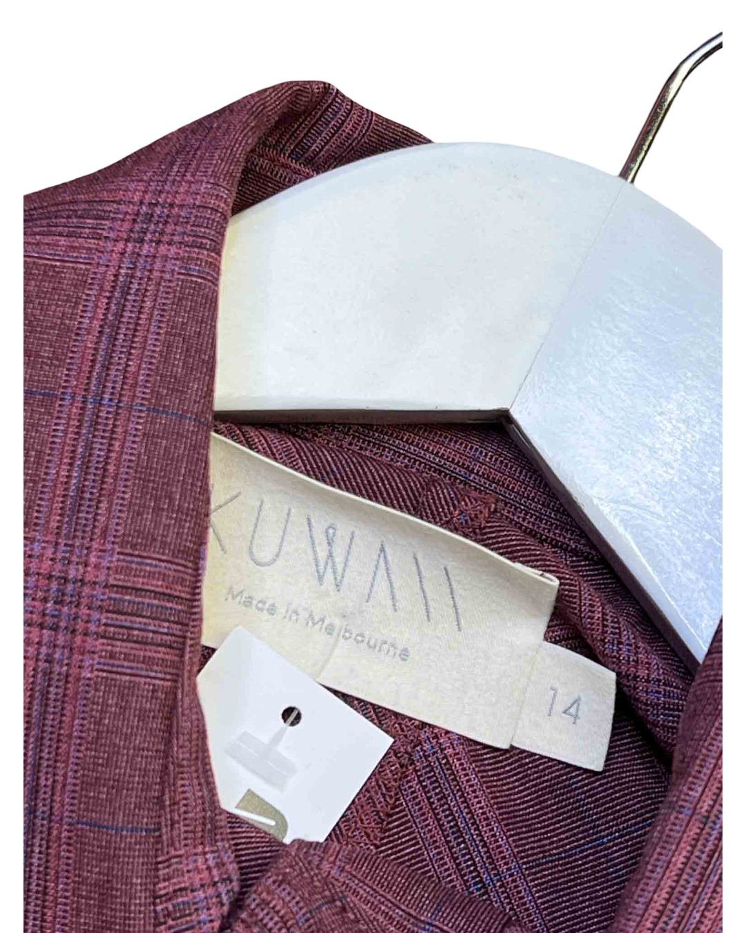 Size 14 (XL) | Kuwaii Burgundy Plaid Shirt