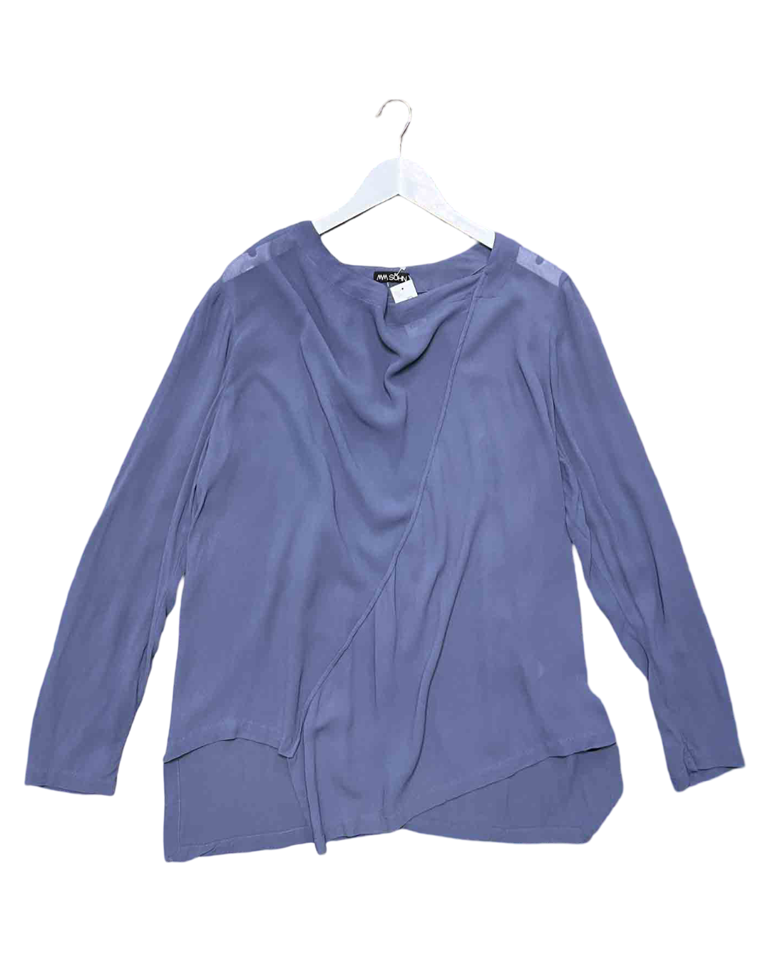 Size 5 (3XL) | MM Söhn Periwinkle Draped Asymmetric Top
