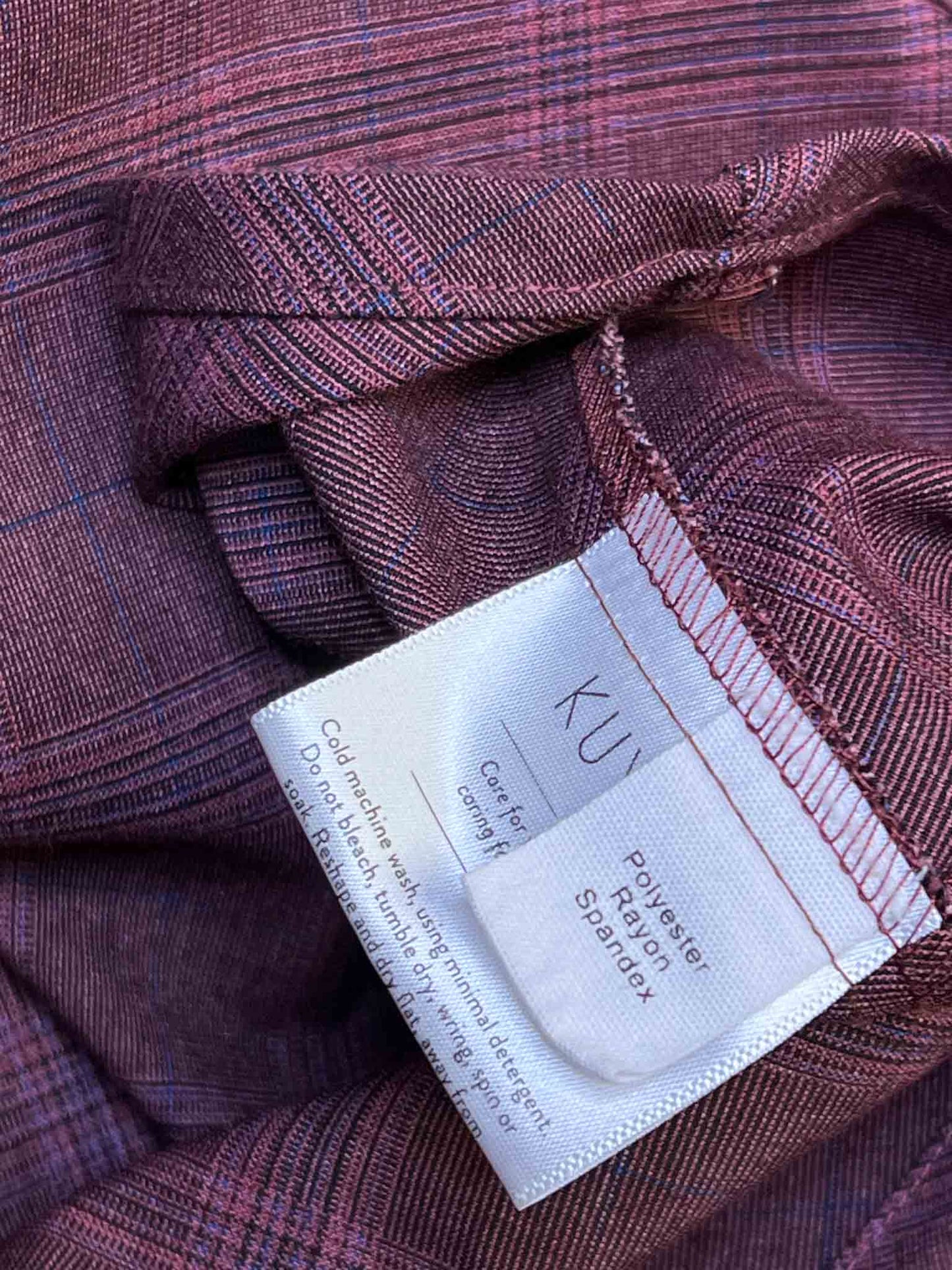 Size 14 (XL) | Kuwaii Burgundy Plaid Shirt