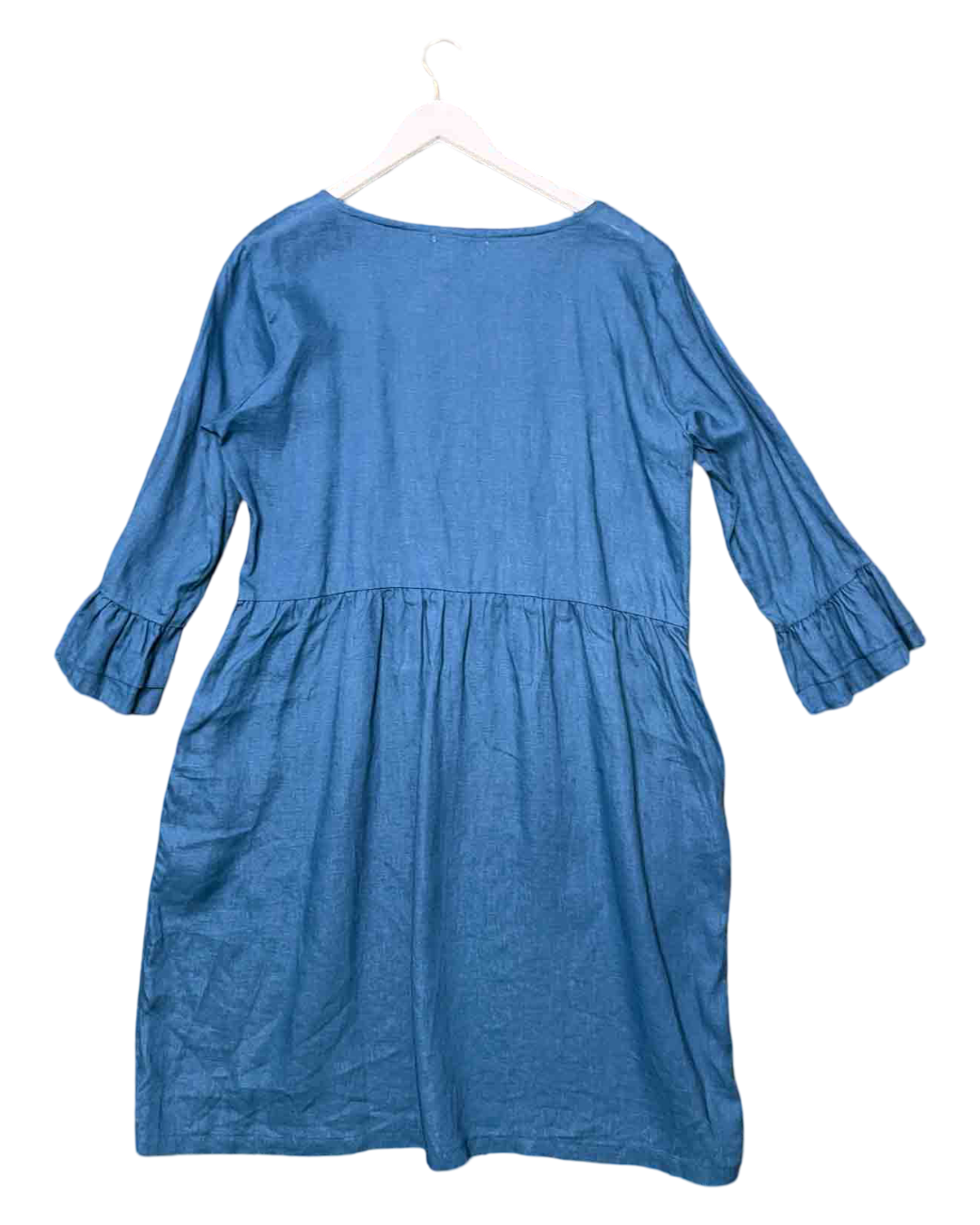 Size L | Lauren + Angie Teal Linen Mini Dress