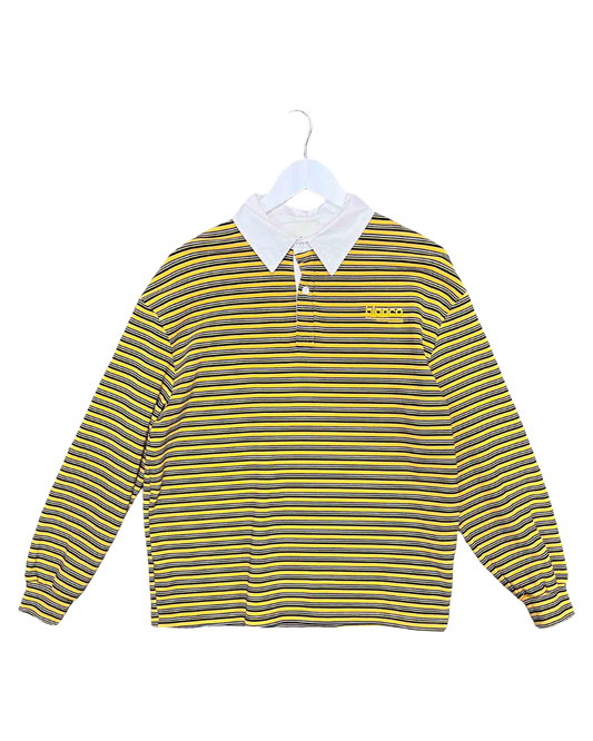 Size S | Blanca Yellow Stripe Rugby Polo