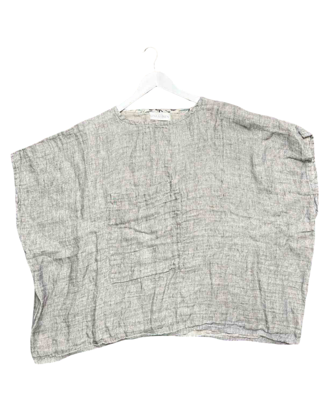 Size XL | Lena & Linen Grey Linen Boxy Top