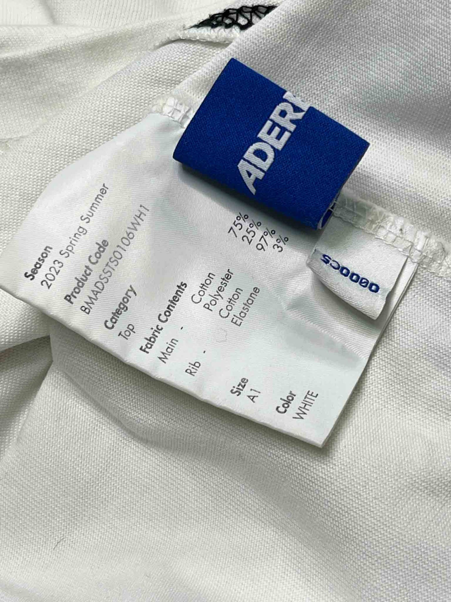 Size A1 (S-M) | Ader Error White Bertic T-Shirt