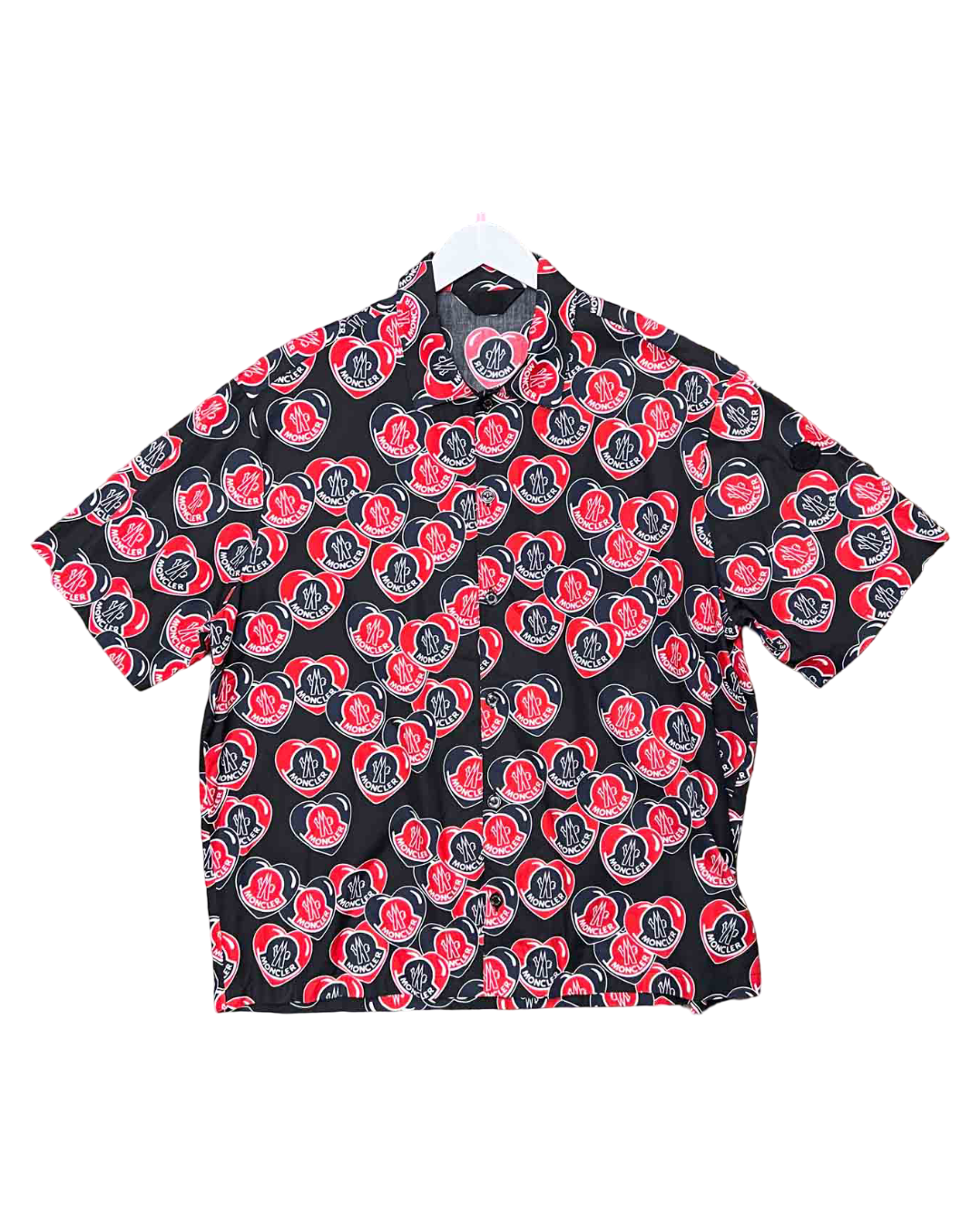 Size L | Moncler Heart Logo-Print Cotton Shirt