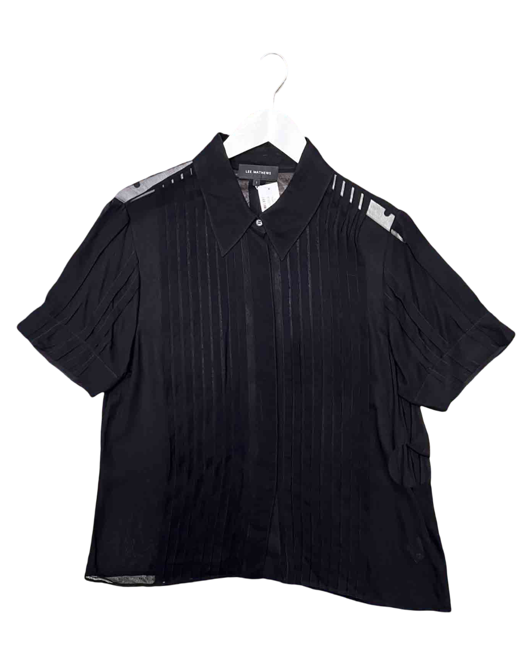 Size 1 (8) | Lee Mathews Black Pleated Shirt