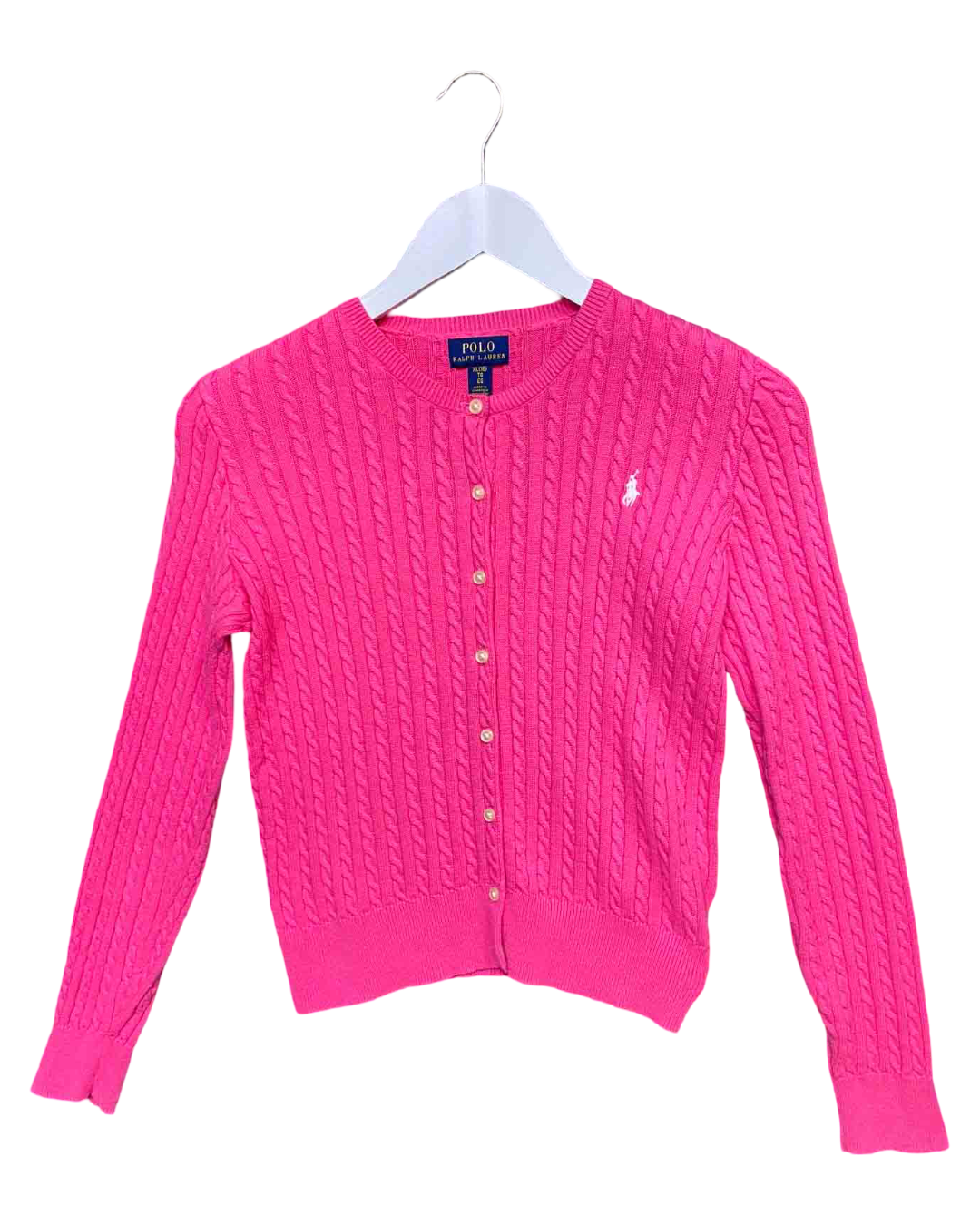 Size XL | Polo Ralph Lauren Pink Cable Knit Cardigan